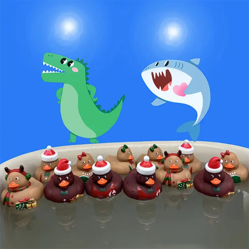 Christmas Gingerbread Man Rubber Duckies Toys Gingerbread Man Theme Party Decor Small Funny Rubber Ducks for Xmas 4