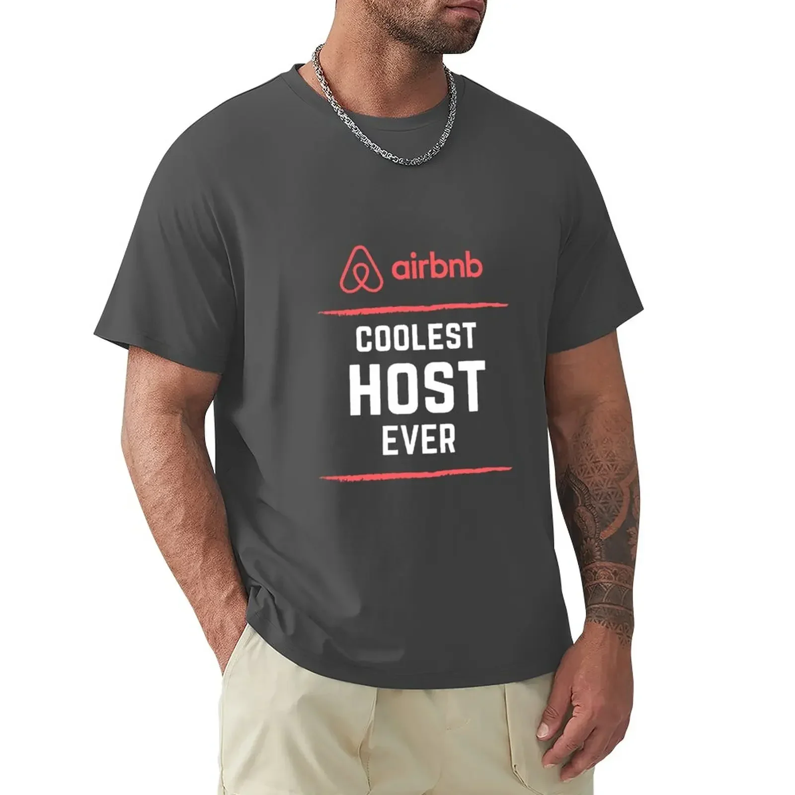 

AirBnB Coolest HOST Ever T-Shirt summer top customs design your own mens graphic t-shirts funny
