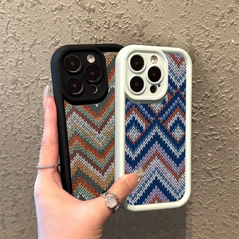 Bohemian Style Sweater Pattern Soft Phone Case Cover