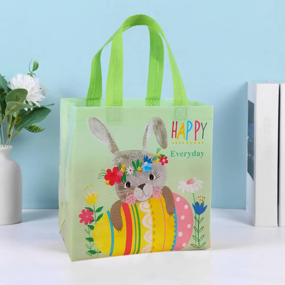 

Lightweight Gift Bag Easter Bunny Non-woven Fabric Treat Goodies Tote Pouch Shopper Gift Bag 4 Pack Easter Gift Bag