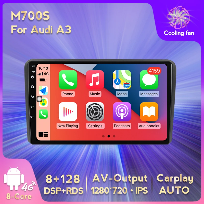 MEKEDE AHD 1280X720 Car GPS Multimedia player For Audi A3 8P 2003-2012 S3 2006-2012 RS3 Sportback 2011 support 4G SIM Card AUTO |