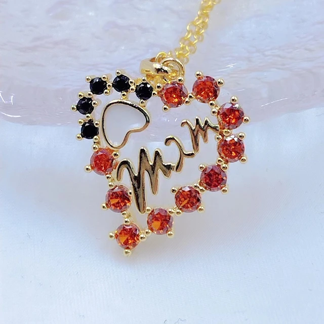 Heart Shape M Name Chain Classic Beautiful Love Mother Necklace