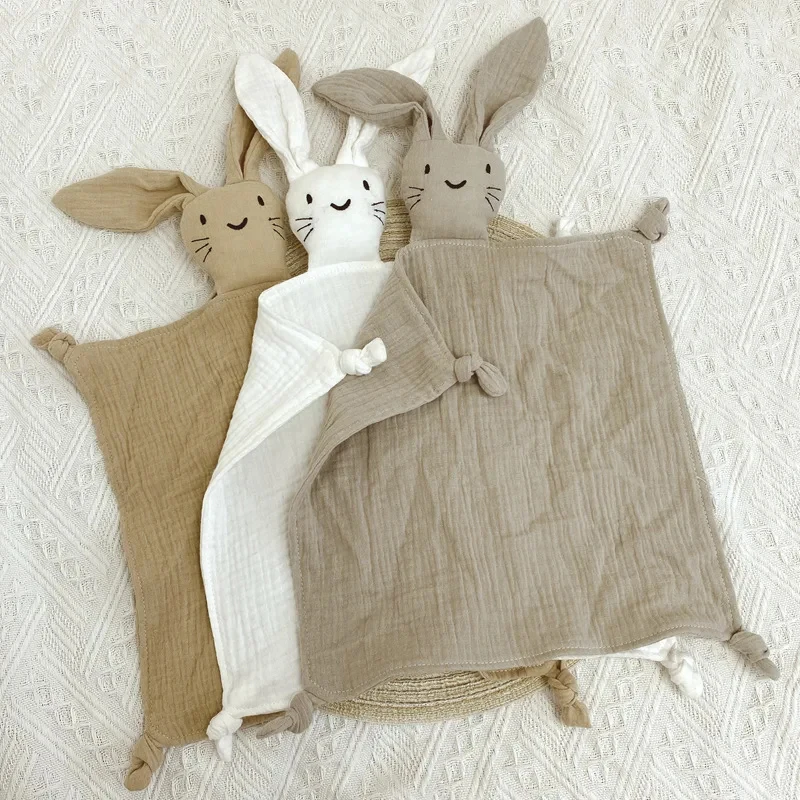 30X30cm Double-Layer Cotton Gauze Blanket Cute Cat Saliva Towel Sleeping Soothing Towel Doll Baby Children's Blanket baby comforter blanket