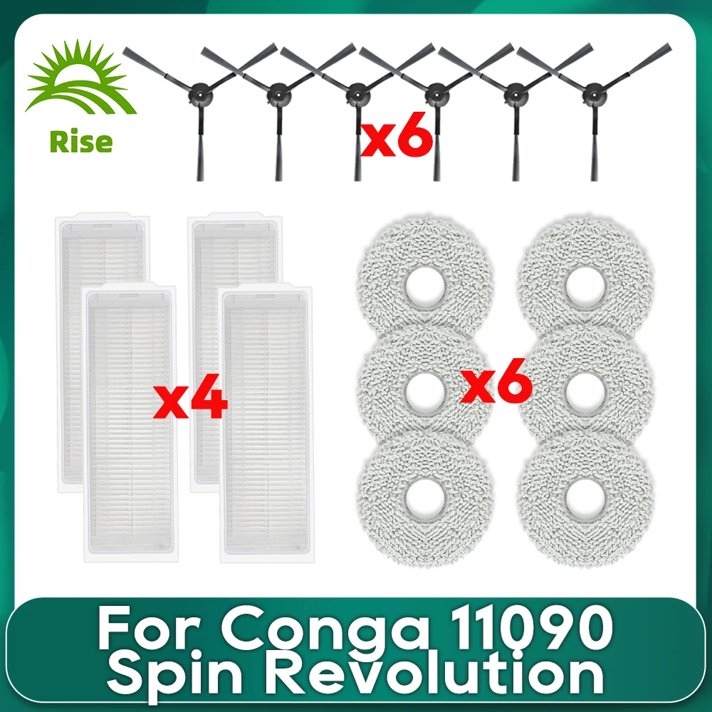 Cecotec Robot Aspirapolvere Conga 13090 Spin Revolution Home And Wash. 7000 Pa, Tecnologia Laser, Spazzola In Silicone, Mopas Rotanti, Spazzola Laterale, App E Connessione Bluetooth E WiFi 2,4 GHz