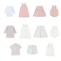 Collection denim blanc AP SS26 pour enfants, filles, garçons, jeans en coton, jupes, chemises, vêtements assortis pour la famille 6