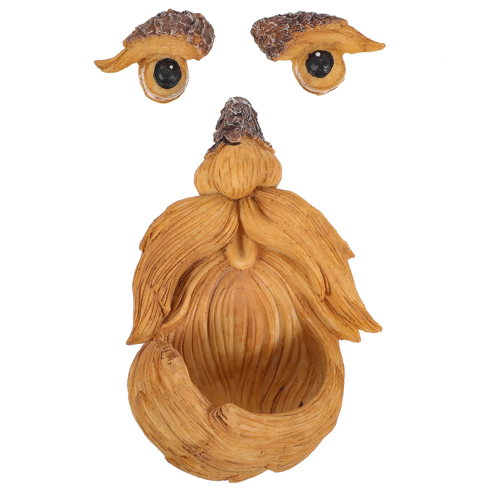 

Tree Face Bird Feeder Squirrel Faces Decor Outdoor Old Man Garden for outside Statues Resin Elder