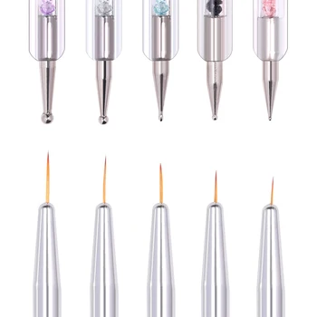 15Pcs/Set Nail Art Brush Ombre Brushes UV Gel Nail Polish Brush Painting Drawing Carving Pen Set For Manicure DIY Design Tools 5