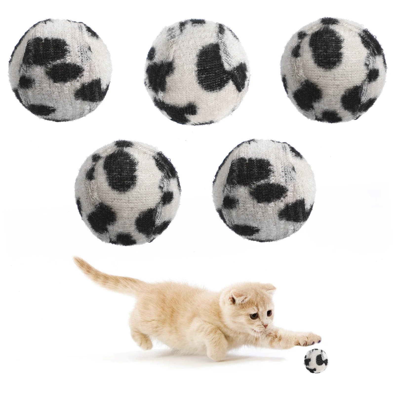 

5pcs Animal Wrapped Tennis Balls Funny Pet Cat Kitten Toy Balls