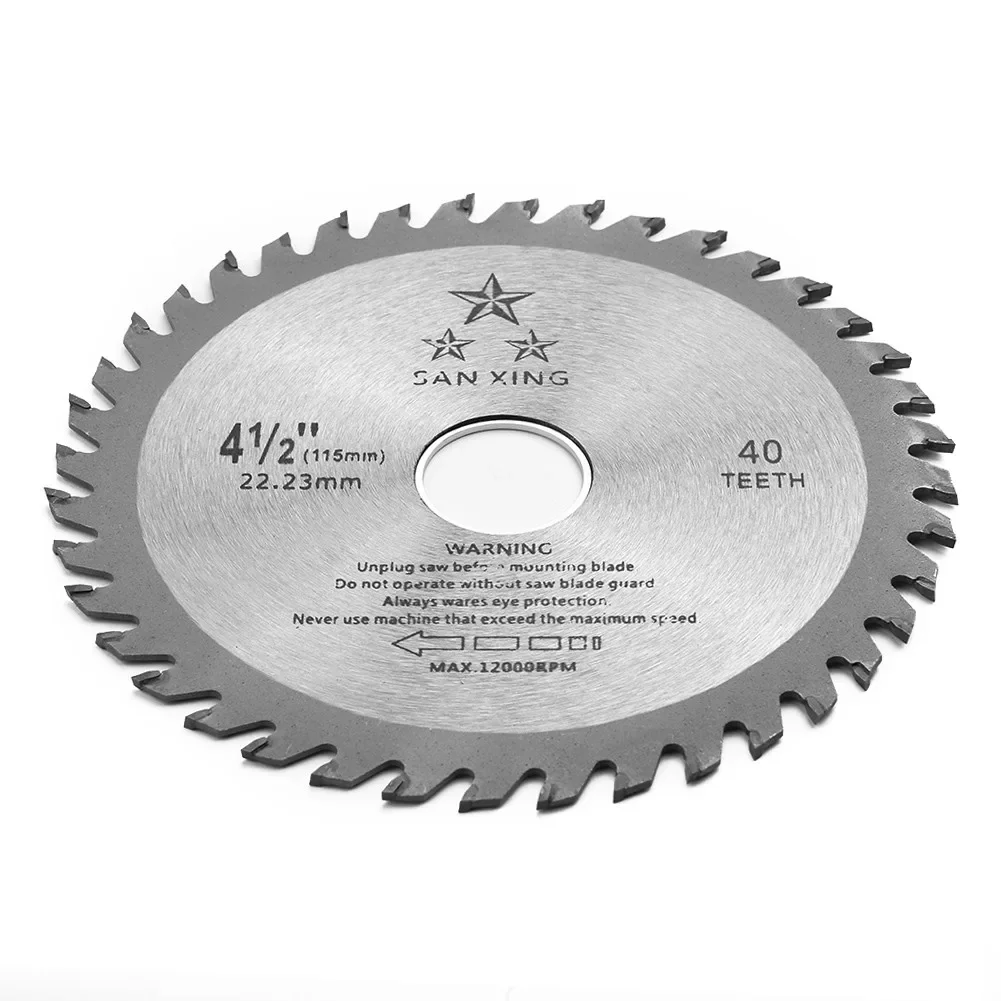 

4.5inch Saw Blade Disc 4.5inch Diameter 40T 22.23mm Hole Diameter Carbide Cutting Wood Plastic Cutting Tools Disc Saw Wheel Part