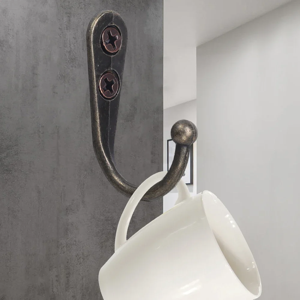 Muro Senza Forare Porta Accappatoio Da Bagno 6 Pz Attaccapanni Da Muro, Ganci Appendiabiti Da Parete, Ganci Da Parete In Metallo Neri Per Appendere Abiti Chiavi Ganci Da Parete Per Accappatoi
