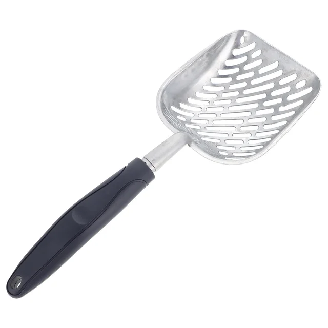 Cat Litter Scoop Aluminum Alloy Lightweight Smooth Safe Rounded Edges Large Capacity Portable Cat Litter Cleaning Shovel 4