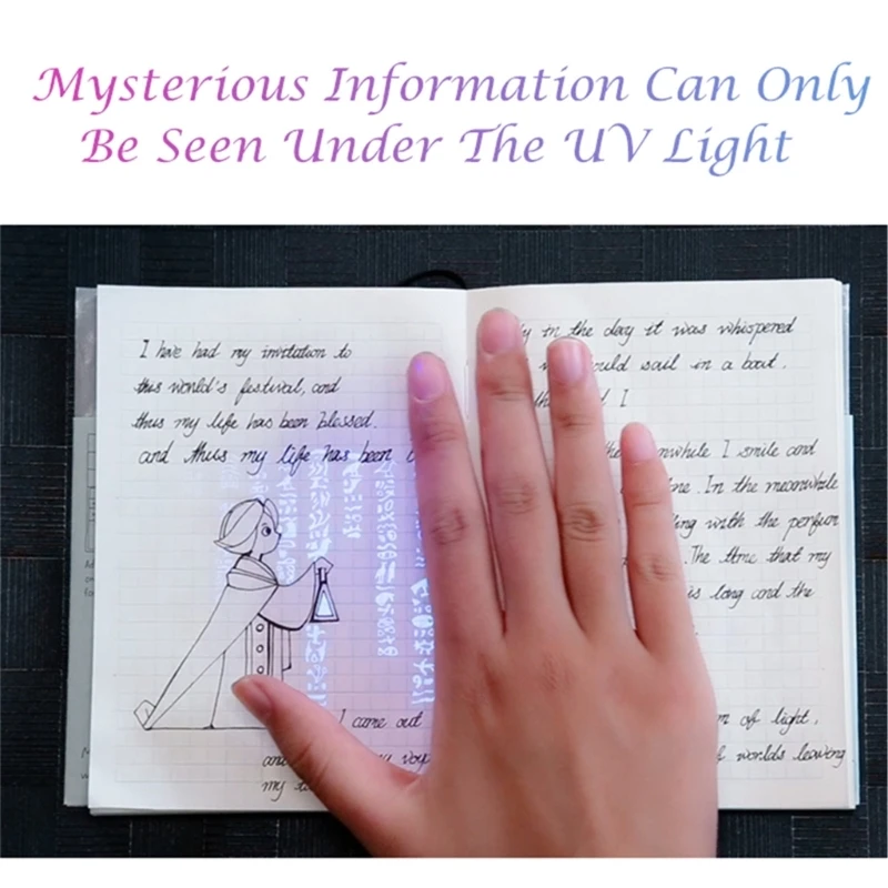 UV Light 형광 잉크 기록 초가 포함된 Creative 보이지 않는 잉크용