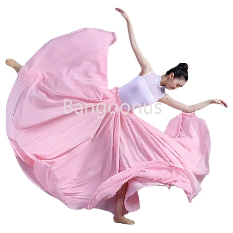 

2023 New 360/540/720 Degree Chiffon Skirt Ballet Belly Dance Women Gypsy Long Skirts Dancer Practice Wear Assorted Dance Skirt