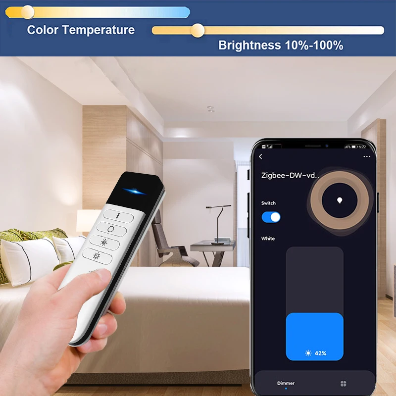 2in1 ZigBee Smart Scene Switch Led Strip Dimmer Controller 4 Gang Remote Tuya Zigbee Hub Required For Smart Home Alexa Google
