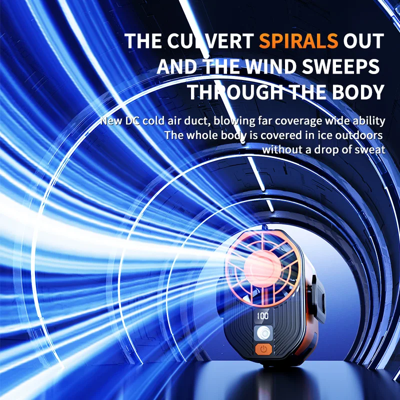 مروحة معلقة على الخصر من Xiaomi 2025، مشبك خصر محم...