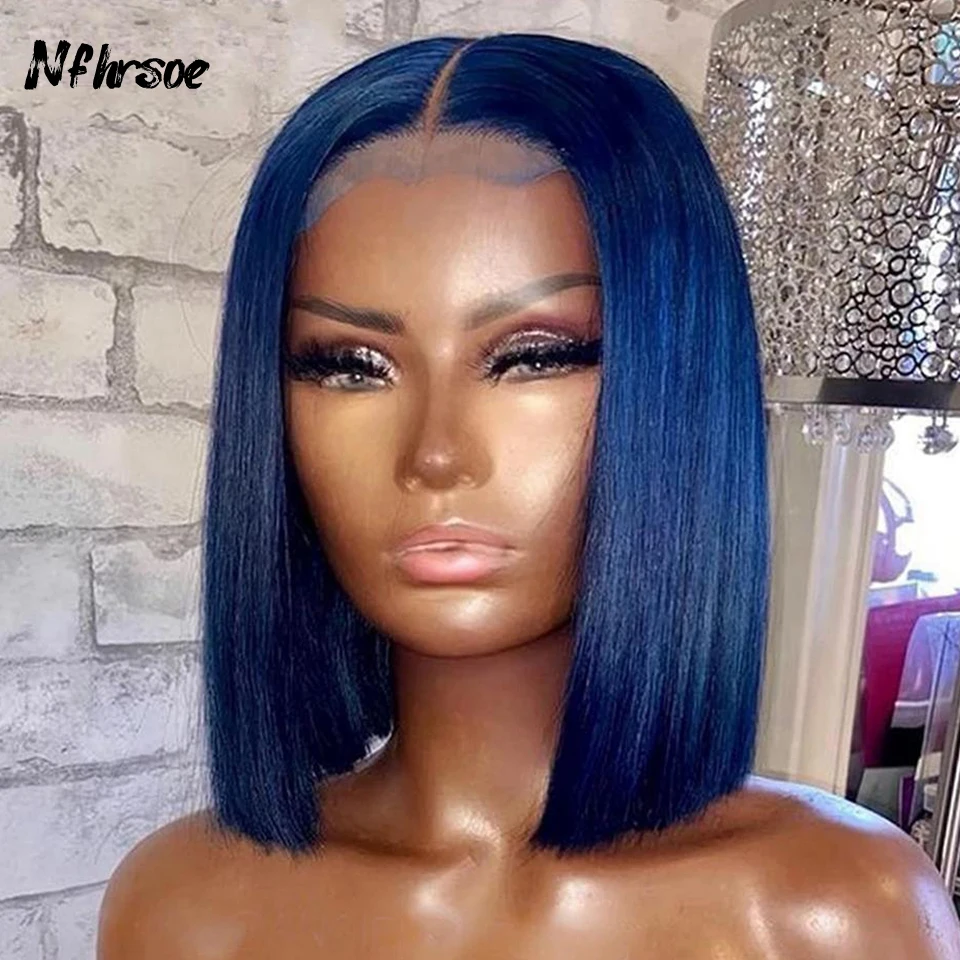 Ombre Wig Kryssma Blue Wig Bob Wig Blue Black Lace Front Wig K