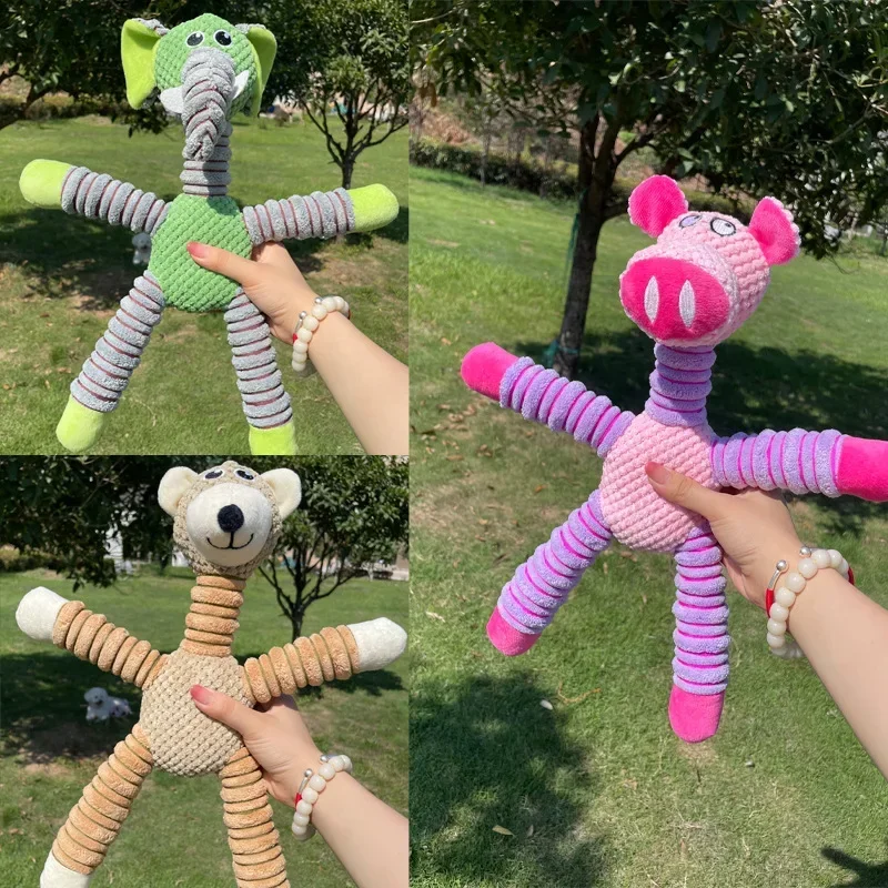 Unzerstörbares Großes Hunde-Quietschspielzeug in Tierform, Weiches Plüsch-Kauspielzeug für Haustiere, Zahnpflege- und Trainings-Spielzeug für Welpen – Detail 5