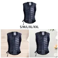 Equestrian Vest Professional Padded Horse Riding Vest Black Zipper Protector Gear Waistcoat 1
