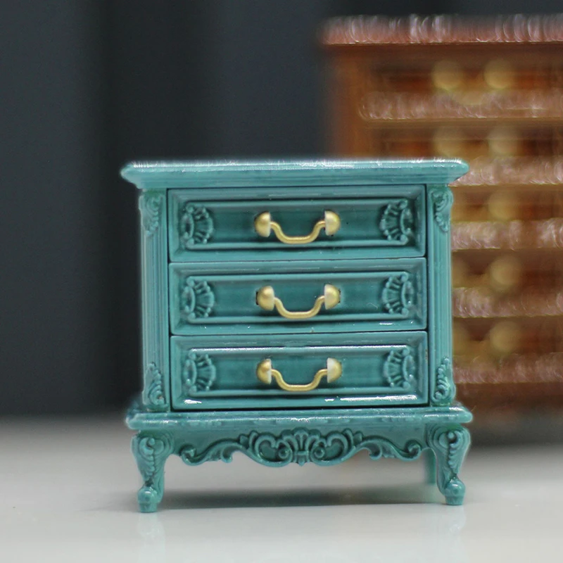 

1PC Dollhouse Miniature Simulation Bedroom Bedside Table Model Furniture Accessories For Doll House Decor Kids Pretend Play Toys