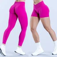 Women's Seamless High-Waisted Yoga Pants - Peach-Shaping Cross-Waist Leggings For Gym/Running Fitness Shorts Fitness Sportswear