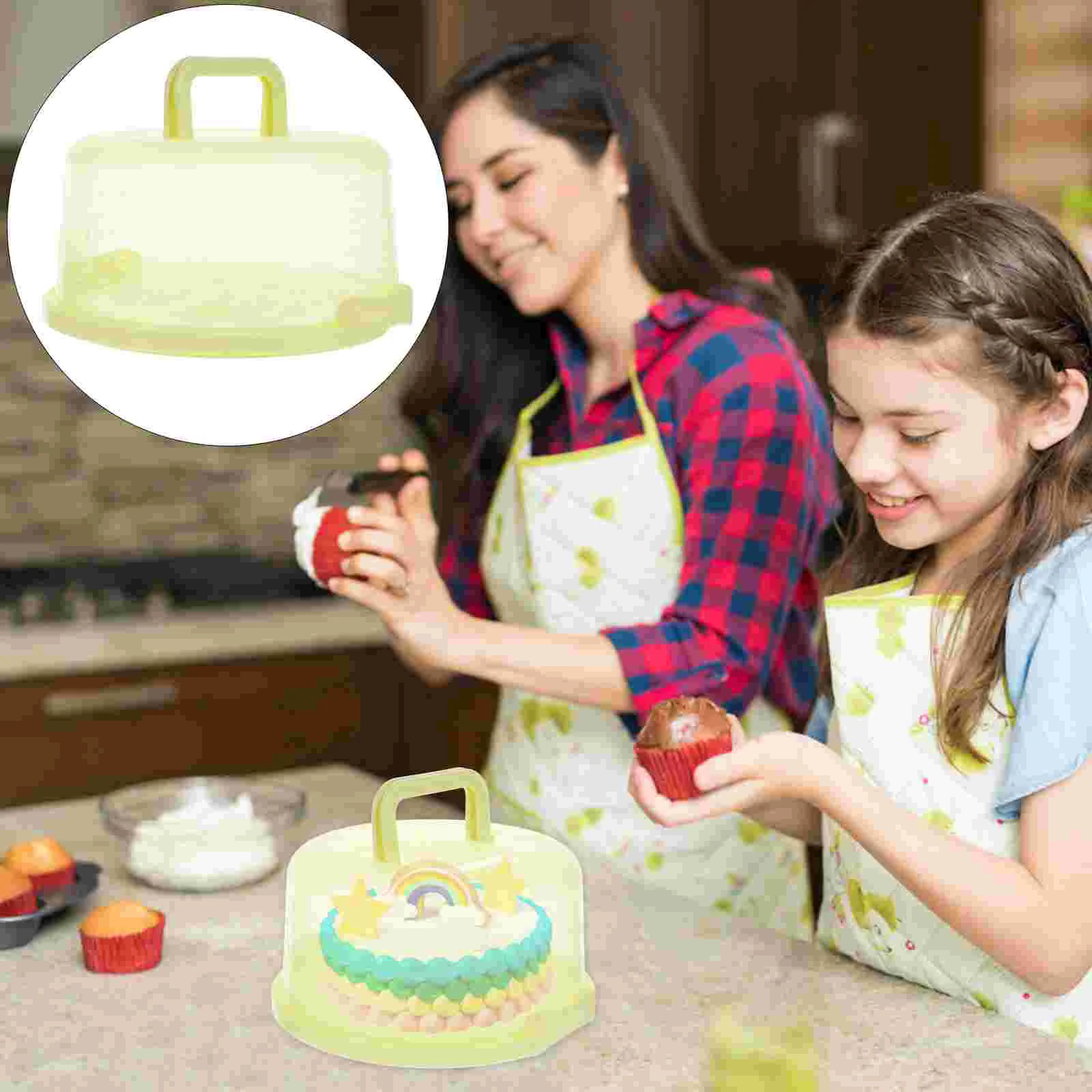 Cake Carrier Box Holder Keeper Storage Container Cupcake Locking Dessert  Portableclear Roundboxes Bakery Saver Pastry