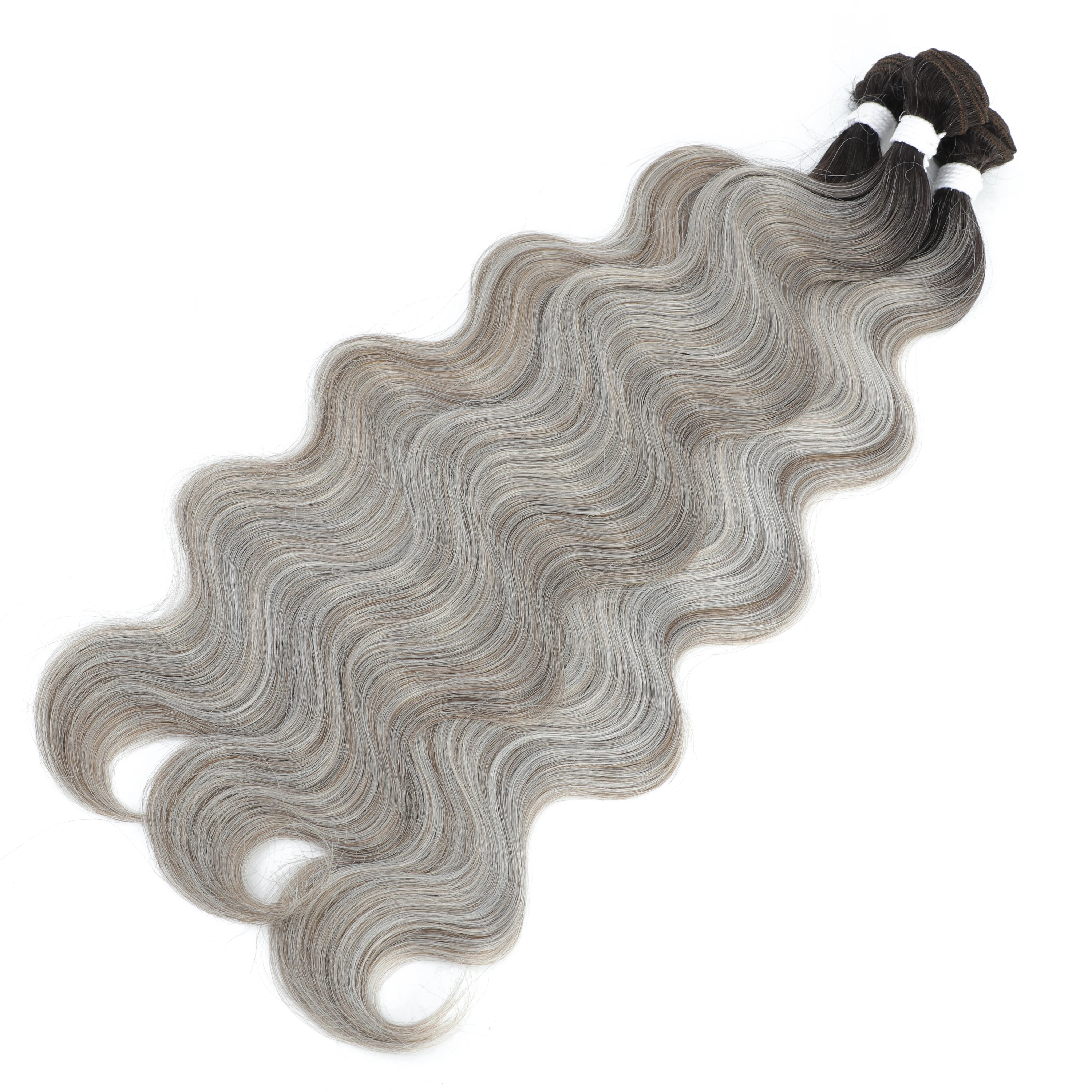 Hair Extensions Gladys Body Wave Hair Bundles 26 Inch Soft Synthetic Hair Weave Ombre Brown 613 Blonde 100g Loose Deep Wave Extensions