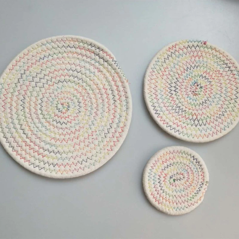 Woven Coaster Placemat Round Coaster Lightweight Reusable For Dining