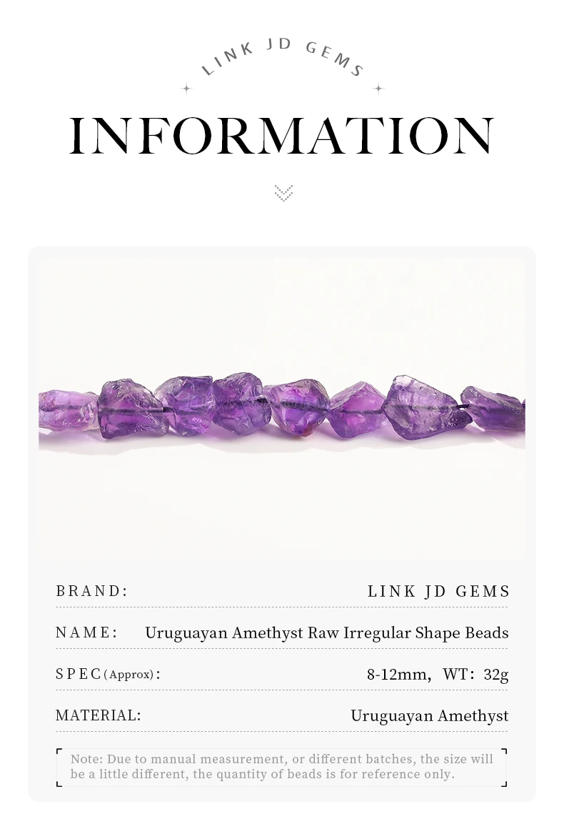 8-12mm Natural Stone Uruguayan Amethyst Irregular Raw Bead Loose Spacer For Jewelry Making DIY Necklace Bracelet Accessory 15"
