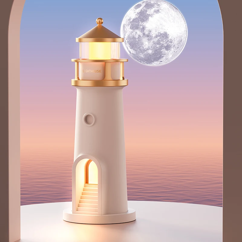 Projection Lighthouse Lamps Night Light Moon Lamp Remote Control Motion Sensor Ambient Lights Xmas Christmas New Year's Gift