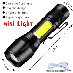 High - Power LED Tactical Flashlight with Display and USB Charging (Mini Flashlight)