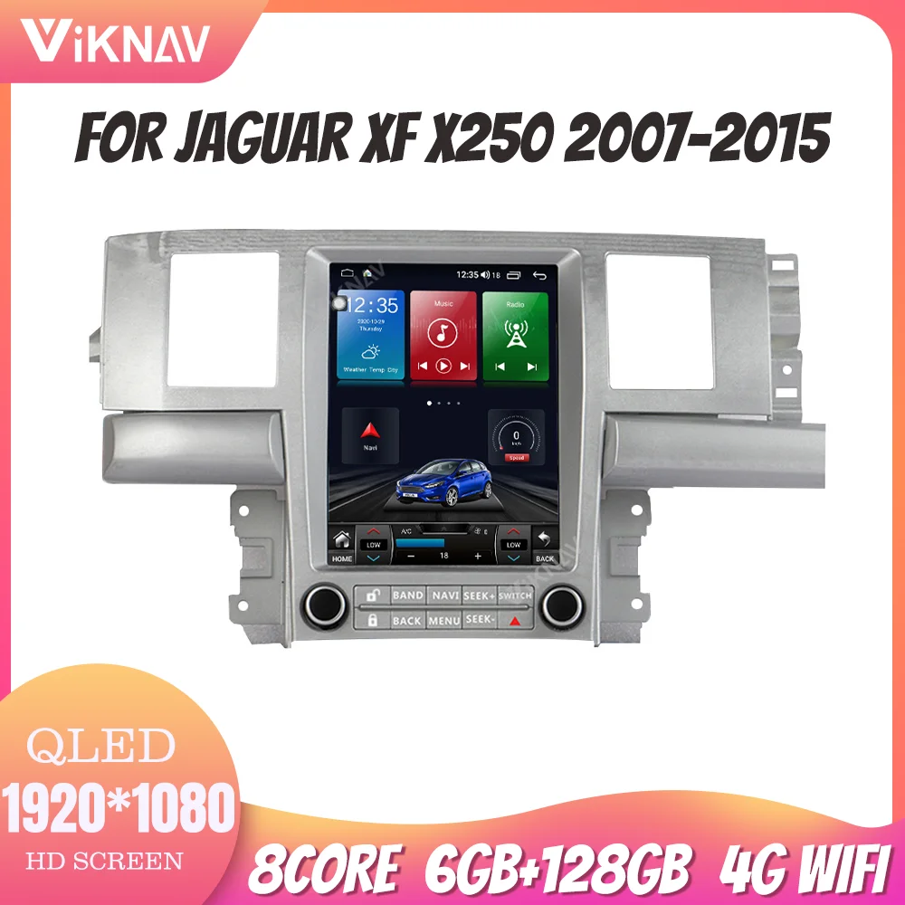 

8 Core Android 10 Carplay Radio For Jaguar XF X250 2007-2015 1080P HD Navigation GPS Touch Screen Rear View DVD Player