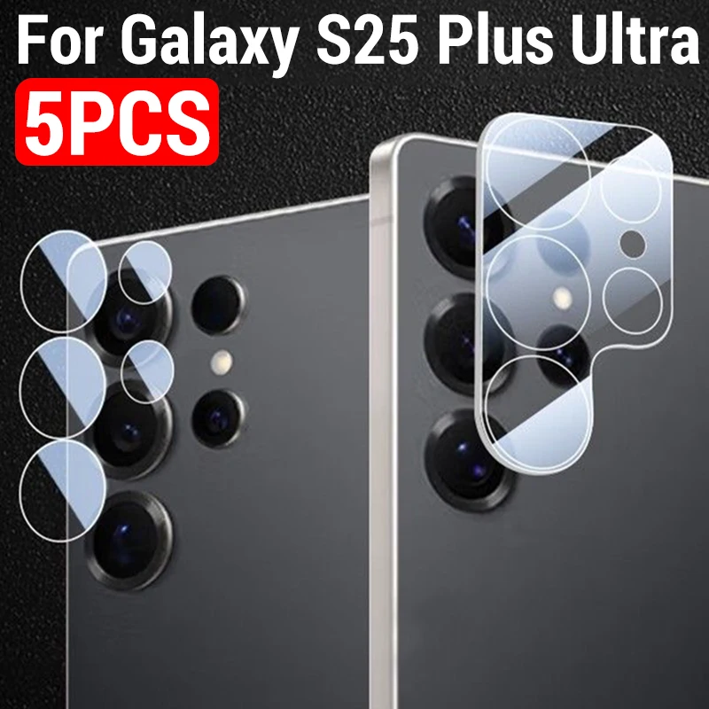 Ultra-Clear Tempered Glass Camera Lens Protector Film - Pack of 5