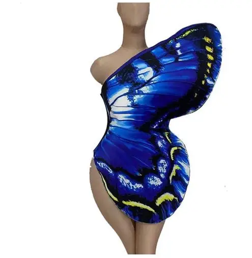 

Festival Rave Party Show Role-playing Stage Wear For Singer Dancer Blue Butterfly Wings Dance Costume Halloween Cosplay Costume