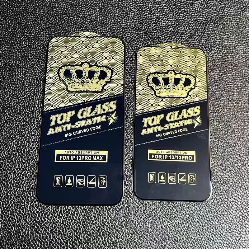 

100pcs Big Curved Tempered Glass 9H Screen Protector Anti-Static Film For iPhone 14 Pro Max 13 Mini 12 11 XS XR X 8 7 6 Plus