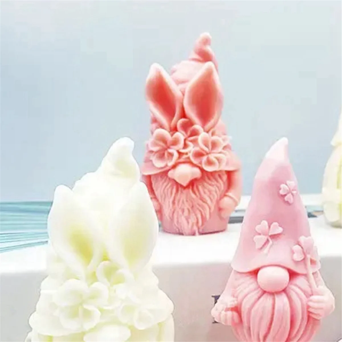 BAAU 3D Dwarf Silicone Candle Mold-Santa Claus Portrait, DIY Chocolate, Soap, Resin & Plaster Crafts, Home Gift Ideas