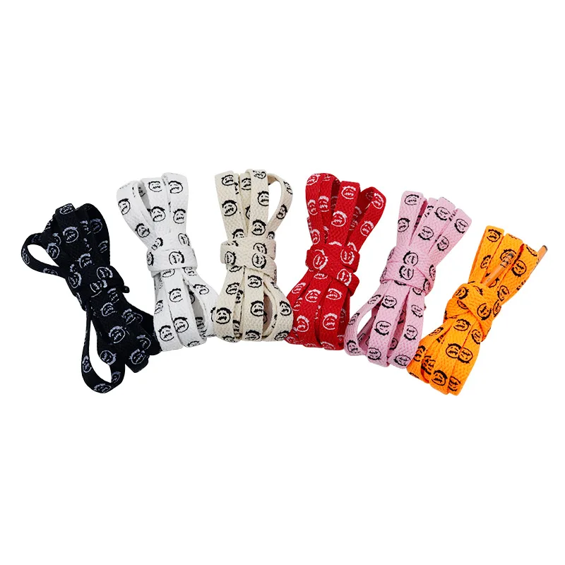 Weiou Lace Flat Polyester Shoelaces  Carton Shoe Lace Print Little Old Man Walking Shoestring Running Sports Fitness