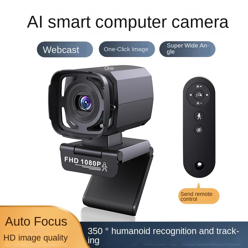 

1080P AI Humanoid Tracking Camera, Wireless Remote Control, Noise-canceling Microphone, Video Meeting, Webcast