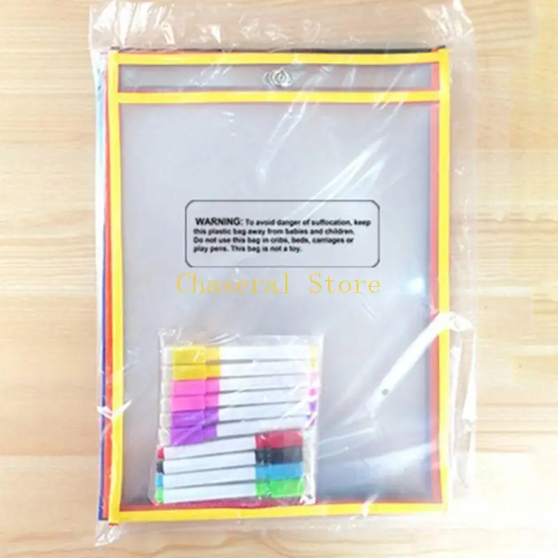 【User-friendly】 E7CE Kids Transparent Dry Brush Bag with Design Repeat Use Activity Pads Preschool Learning Board Tool for Infants.
