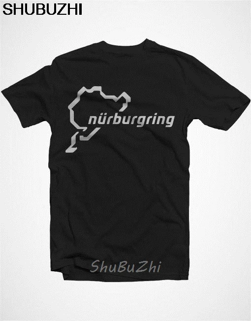 T-shirt Homme Nürburgring Brodé - Thème Voitures Et Circuit, Manches Courtes, Coton/Polyester - Neuf Avec Étiquettes
