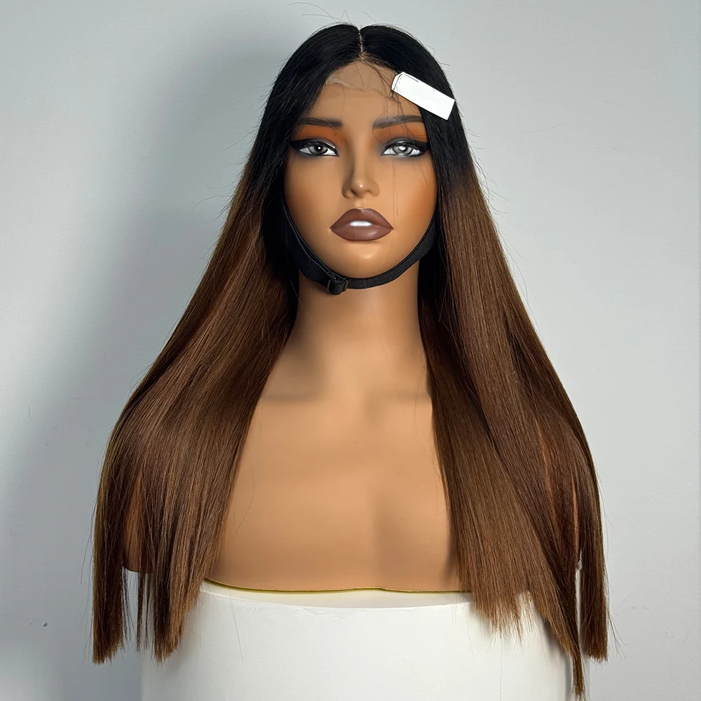 330% Density 2x6 Transparent Lace Closure Double Drawn Bone Straight Vietnamese Hair Straight Human Hair Wig Lace Front Wig 20in