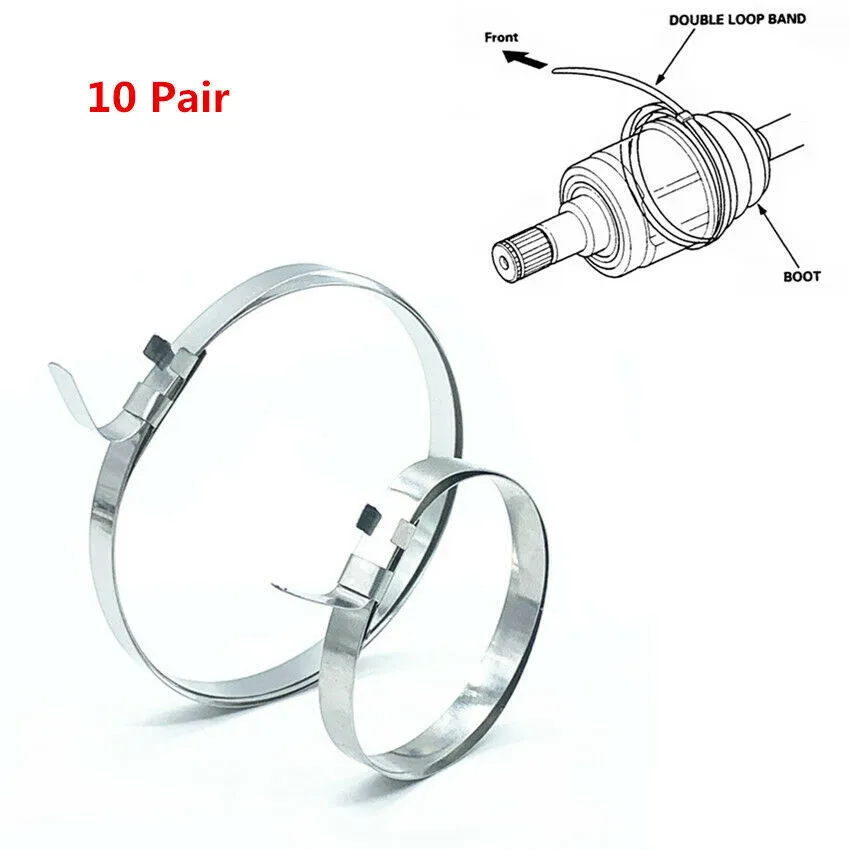 10X-Short Bands 10X-Large Bands Joint Axle Boot Clamp Pliers Clip CV BOOT CLAMPS Stainless Steel Driveshaft