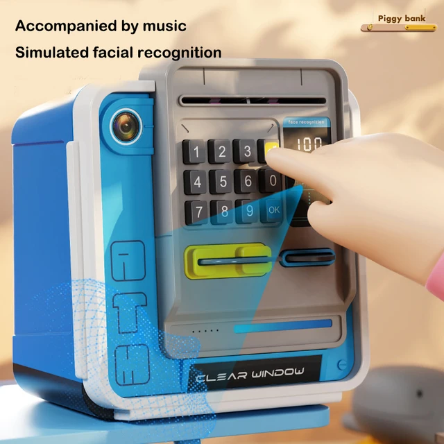 New ATM Machine Safe Box Money Bank Electronic Piggy Bank Automatic Code Key Lock Coin Deposit Password Money Box 3