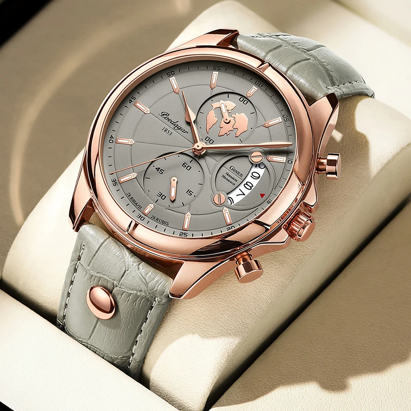 POEDAGAR Mens Watches 2022 New Casual Fashion Quartz Watch 30M