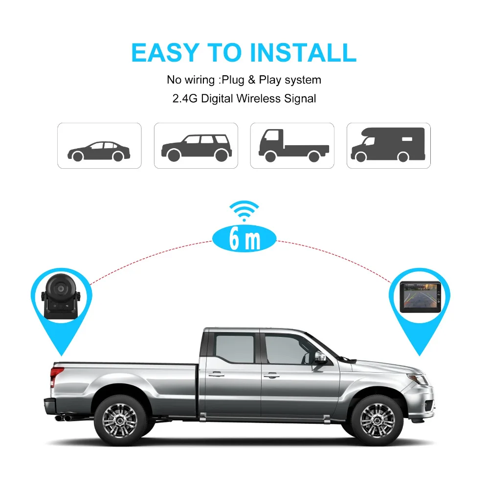 Mhcabsr wifi kabellose rückfahr kamera mit 3,5 zoll lcd ahd monitor ip68 wasserdichtes auto rückfahr kamera kit für auto lkw