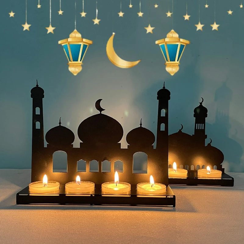 Description Picture 4 of itemRamadan Decoration Candle Holder Ramadan Candlestick Ornament Ramadan Candle Holder Islam Muslim Party Decor Desk Accessorie