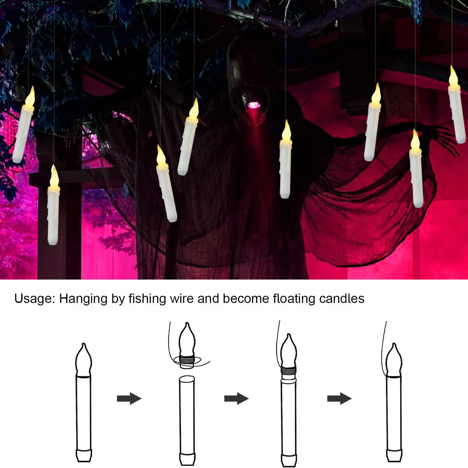 Floating LED Candles with Remote Control Flickering Flameless
