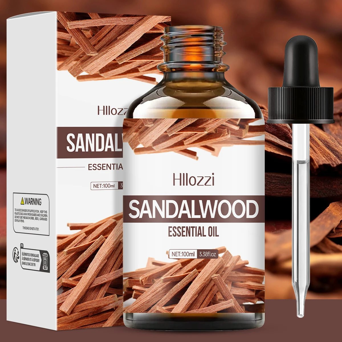 Sandalwood Essential Oil for Skincare, Massage, Bathing, and Aromatherapy