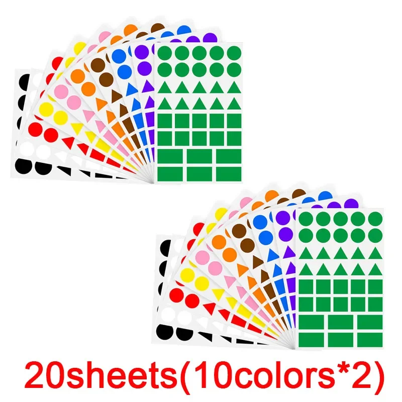 360–1080 Stück farbige Dreiecke, rechteckige Punktaufkleber für Kinder, Studenten, DIY-Puzzle, Geometrie-Aufkleber, Scrapbook-Etiketten – Detail 8