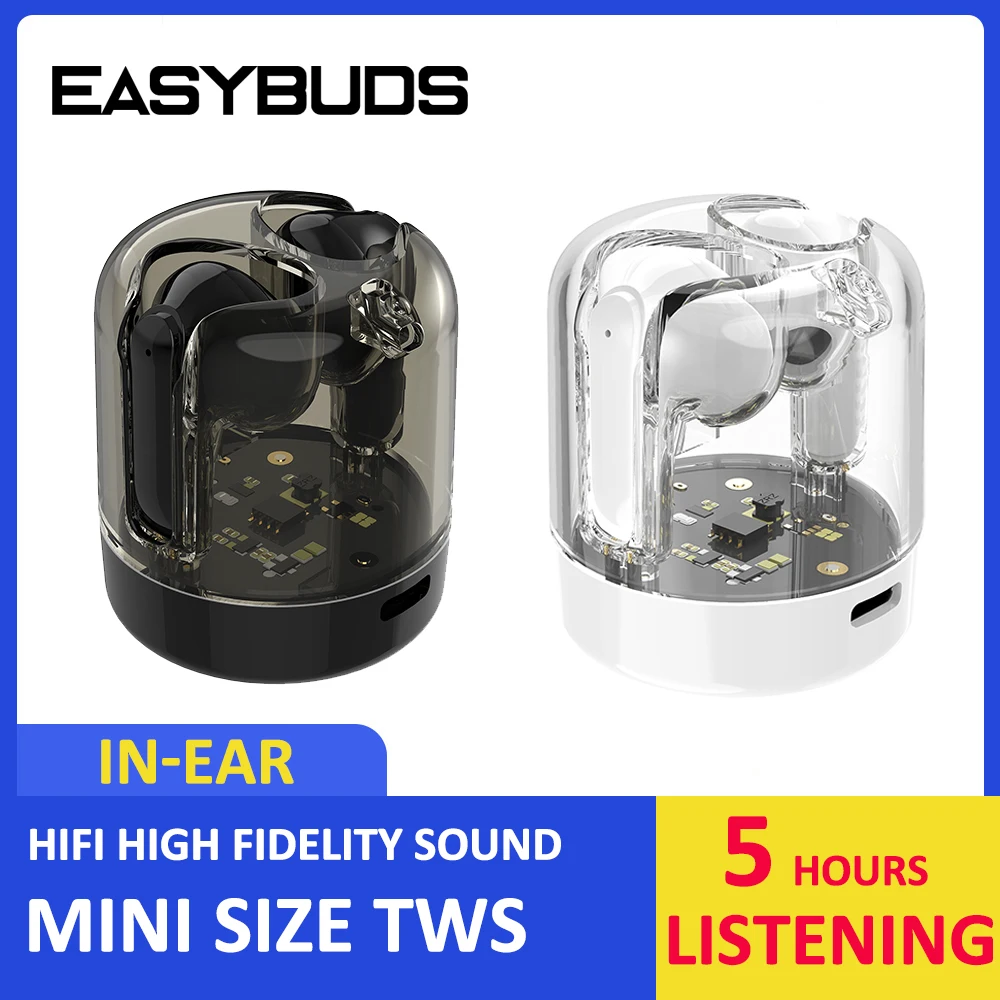 Беспроводные наушники EASYBUDS HiFi, миниатюрные наушники-вкладыши, HD микрофон, наушники-вкладыши с шумоподавлением, Bluetooth 5,3, стерео музыка