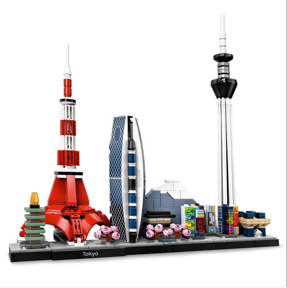 New York City Architecture Skyline Building Blocks Tower Building Bricks Town Street 21051 Tokyo Skyline Toys For Children Gifts